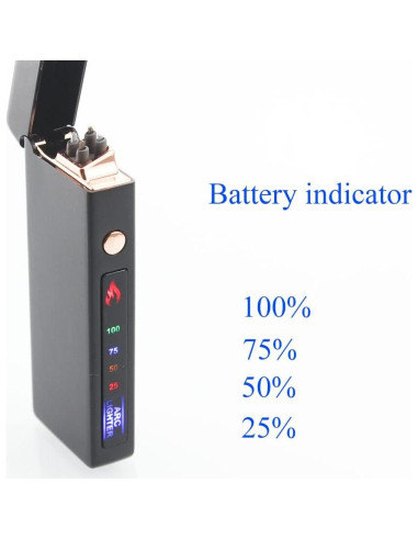 Encendedor Eléctrico Personalizado Dachance Negro USB Doble Arco