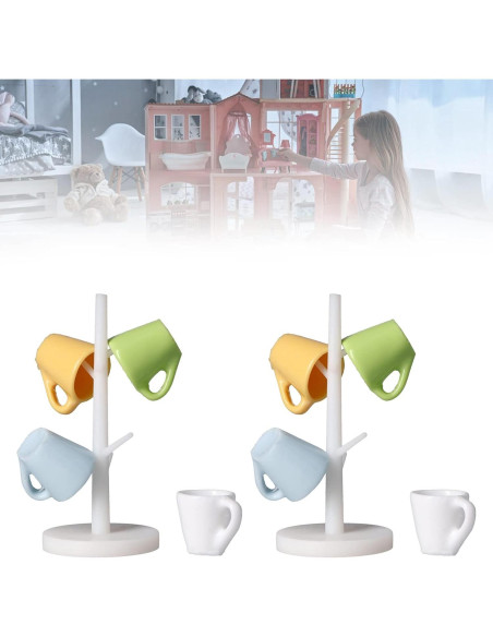 Soporte para Tazas Miniatura Zerodis - 2 Juegos de PVC Soporte para Tazas Miniatura Zerodis - 2 Juegos de PVC