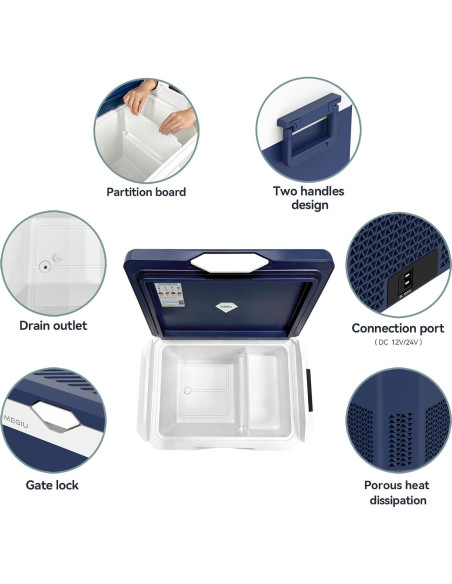 Refrigerador Portátil Megiu HC-30P5S 32L 12V/24V DC y 110-240V AC Refrigerador Portátil Megiu HC-30P5S 32L 12V/24V DC y 110-240V AC