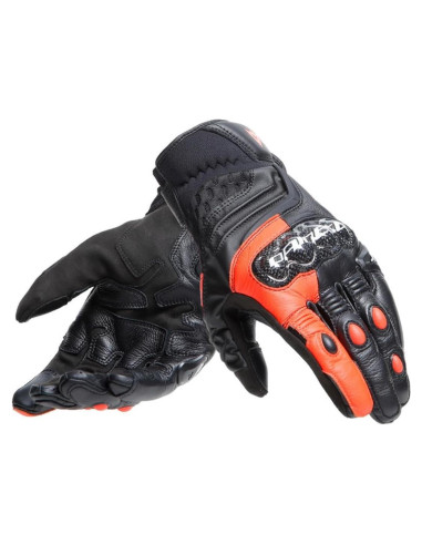 Guantes de Motocicleta Dainese Carbon 4 L Negro/Fluo Rojo