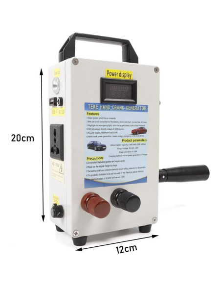 Generador de Manivela Portátil WETUSSEX 150W para Camping Generador de Manivela Portátil WETUSSEX 150W para Camping