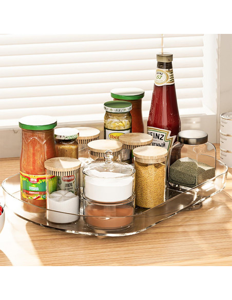 Organizador giratorio Voova Lazy Susan 39.6x27.9cm para refrigerador Organizador giratorio Voova Lazy Susan 39.6x27.9cm para refrigerador