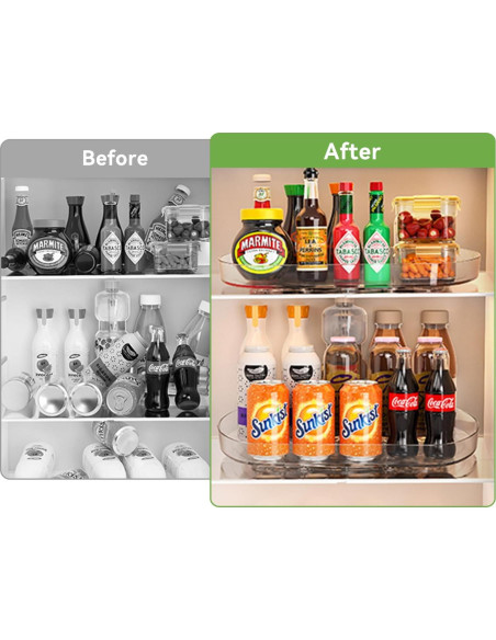 Organizador giratorio Voova Lazy Susan 39.6x27.9cm para refrigerador Organizador giratorio Voova Lazy Susan 39.6x27.9cm para refrigerador