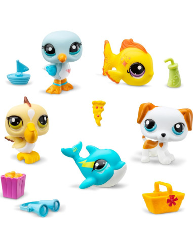 Littlest Pet Shop Set Coleccionista Mejores Amigos Playa 5 Figuras