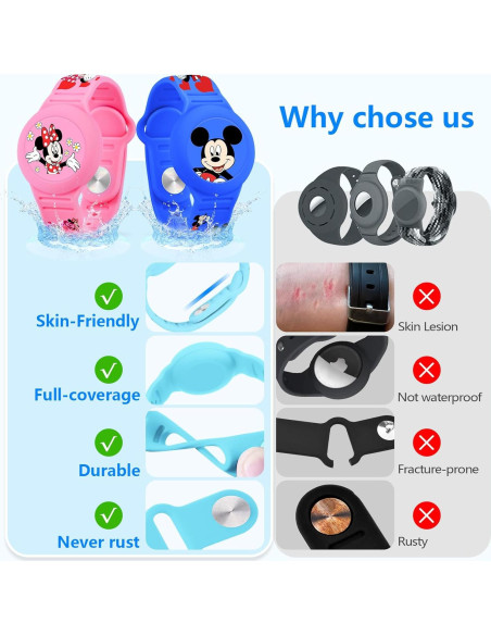 Pulsera Airtag Impermeable SlyCroko para Niños - 2 Piezas Pulsera Airtag Impermeable SlyCroko para Niños - 2 Piezas