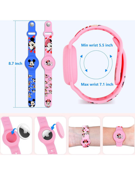 Pulsera Airtag Impermeable SlyCroko para Niños - 2 Piezas Pulsera Airtag Impermeable SlyCroko para Niños - 2 Piezas