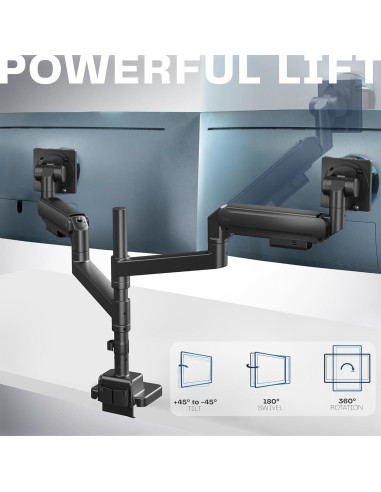 Soporte Doble para Monitores Ultrawide VIVO STAND-GT57T2 Negro