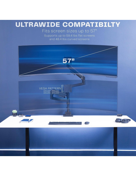Soporte Doble para Monitores Ultrawide VIVO STAND-GT57T2 Negro Soporte Doble para Monitores Ultrawide VIVO STAND-GT57T2 Negro