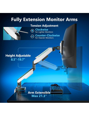 Soporte de Monitor WALI para Pantallas de hasta 124.5 cm