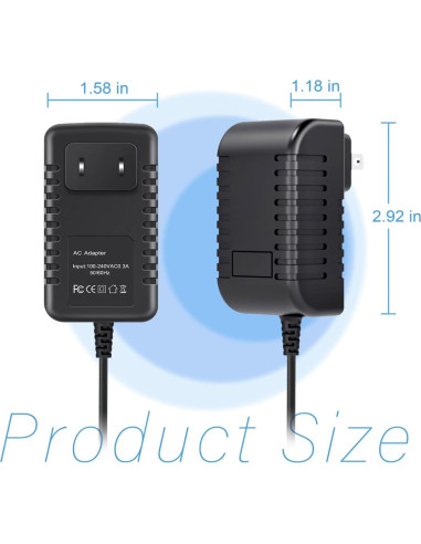 Adaptador AC/DC SLLEA 5V 2A para Radio Meteorológica Eton