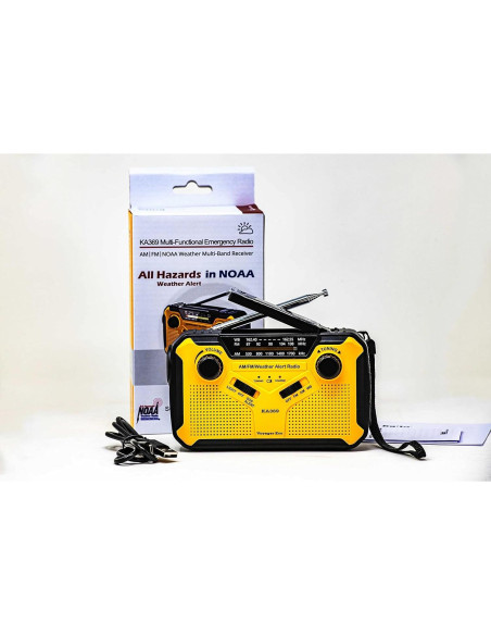 Radio de Emergencia Kaito KA369 AM/FM con Linterna LED y Cargador USB Radio de Emergencia Kaito KA369 AM/FM con Linterna LED y Cargador USB