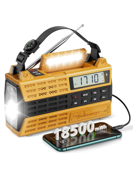 Radio Meteorológica de Emergencia Audiocrazy 5000mAh Solar AM/FM Radio Meteorológica de Emergencia Audiocrazy 5000mAh Solar AM/FM