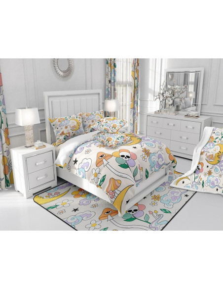 Funda de Edredón Queen Castle Fairy Floral Bohemio 3 Piezas Funda de Edredón Queen Castle Fairy Floral Bohemio 3 Piezas
