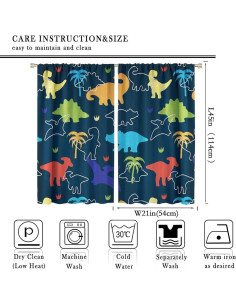 Cortinas de Dinosaurios ShiTingYu 53x114 cm 2 Paneles 2