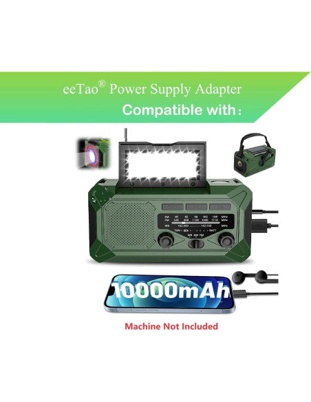 Adaptador de corriente AC/DC USBC 5V Veubew WR5 10000mAh Adaptador de corriente AC/DC USBC 5V Veubew WR5 10000mAh