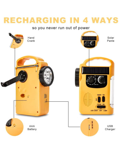 Linterna de Camping Hoshine LED Multifuncional con Radio y Cargador