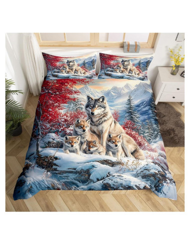 Funda Nórdica Castle Fairy Queen 3 Piezas Animales Lobos