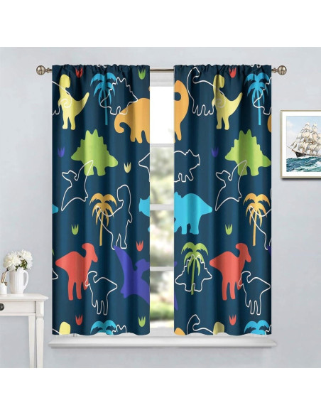 Cortinas de Dinosaurios ShiTingYu 53x114 cm 2 Paneles Cortinas de Dinosaurios ShiTingYu 53x114 cm 2 Paneles