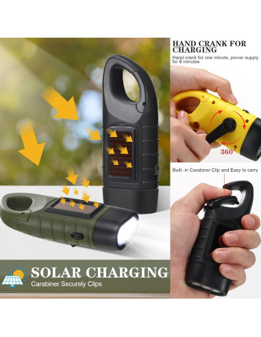 Linterna de Manivela Solar Leelosp 9 Piezas LED para Emergencias