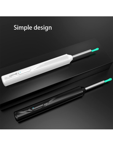 Limpiador de Oídos Aoriko con Cámara y Luz LED - Negro