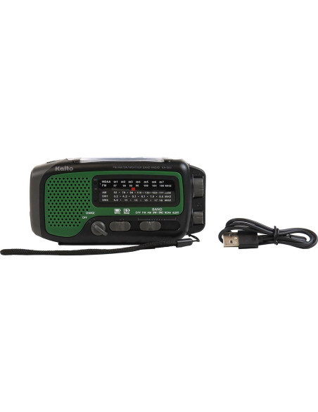 Radio Meteorológica Kaito KA350GN AM/FM/SW NOAA con Linterna 5-LED Radio Meteorológica Kaito KA350GN AM/FM/SW NOAA con Linterna 5-LED