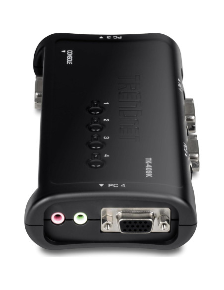 Interruptor KVM USB 4 Puertos TRENDnet TK-409K con Audio Interruptor KVM USB 4 Puertos TRENDnet TK-409K con Audio