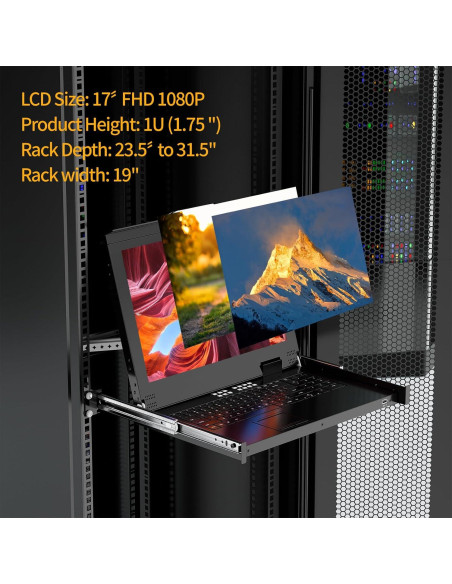 Conmutador KVM VGA Arvitek 8 Puertos 17" LCD Montaje Rack 1U Conmutador KVM VGA Arvitek 8 Puertos 17" LCD Montaje Rack 1U