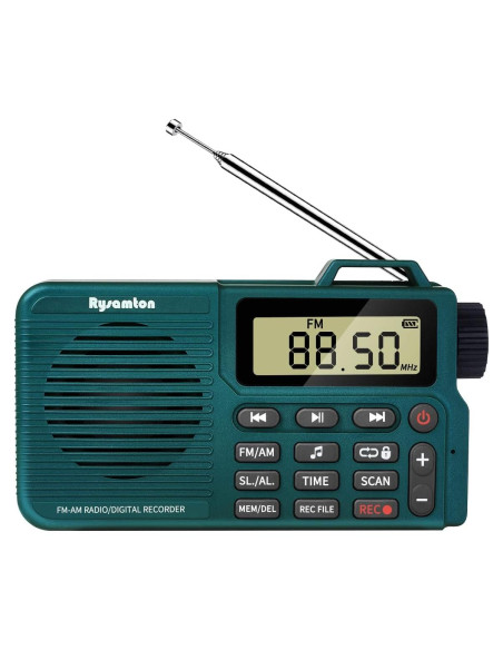 Grabadora de Radio Digital AM/FM Portátil Rysamton Verde Grabadora de Radio Digital AM/FM Portátil Rysamton Verde