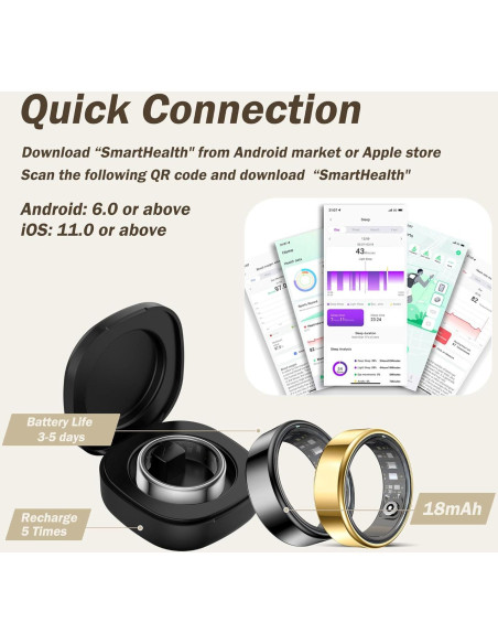 Anillo Inteligente de Salud CNBRO JYSR300FSSEC - Monitoreo Cardíaco y Sueño Anillo Inteligente de Salud CNBRO JYSR300FSSEC - Monitoreo Cardíaco y Sueño