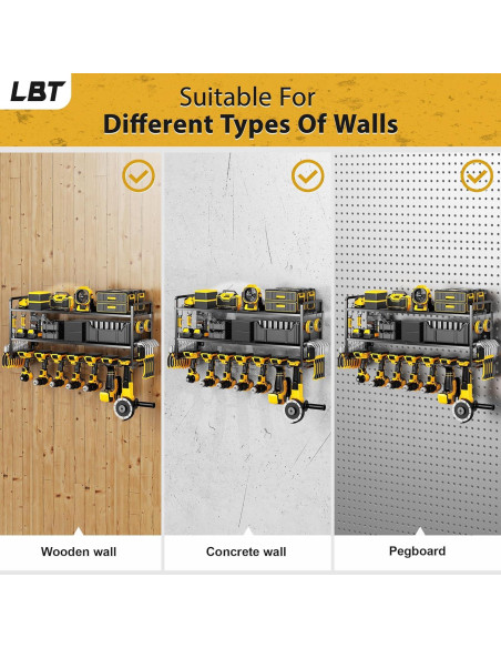 Organizador de Herramientas LBT Montaje en Pared 7 Soportes Organizador de Herramientas LBT Montaje en Pared 7 Soportes