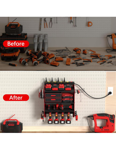 Organizador de Herramientas de Pared CFMASTER con Estación de Carga
