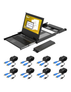 Rack Mount KVM Yinker 8 Puertos 17.3" LCD 1920x1080