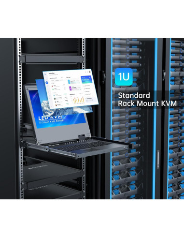 Rack Mount KVM Yinker 8 Puertos 17.3" LCD 1920x1080