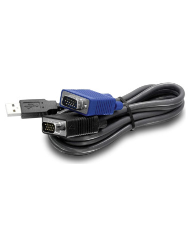 Cable KVM USB VGA 2-en-1 TRENDnet TK-CU10 3.1m Negro