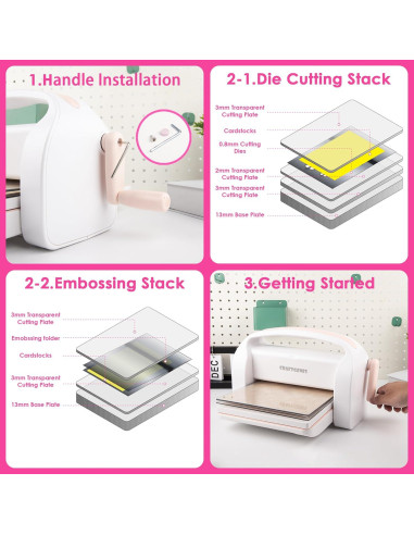 Máquina de Corte y Embossing Manual CraftGenes 22.86 cm Rosa