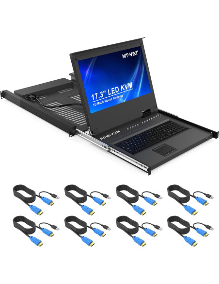 Adaptador HDMI a VGA 2 Paquete + KVM de Montaje en Rack 16 Puertos Adaptador HDMI a VGA 2 Paquete + KVM de Montaje en Rack 16 Puertos