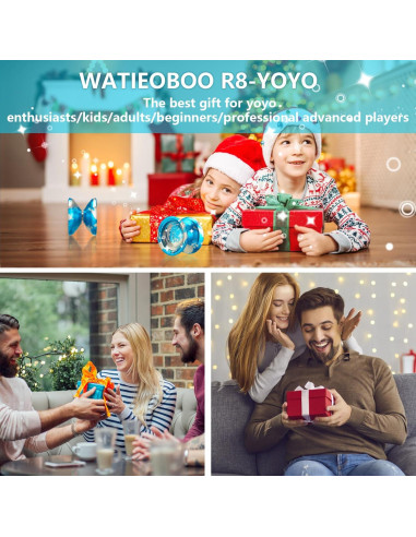 Yoyo WATIEOBOO R8 Profesional Doble Función Azul Plata