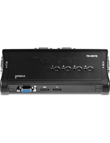 Interruptor KVM USB 4 Puertos TRENDnet TK-407K VGA 2048x1536 Interruptor KVM USB 4 Puertos TRENDnet TK-407K VGA 2048x1536