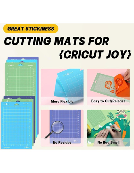 Alfombrillas de Corte HTVRONT para Cricut Joy - 6 Pcs 11.43x30.48cm y 11.43x16.51cm Alfombrillas de Corte HTVRONT para Cricut Joy - 6 Pcs 11.43x30.48cm y 11.43x16.51cm