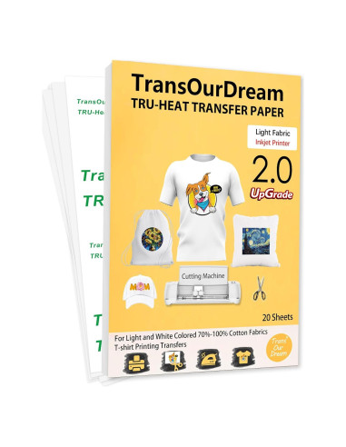 Papel de Transferencia de Calor TransOurDream 20 Hojas 21.6x27.9 cm