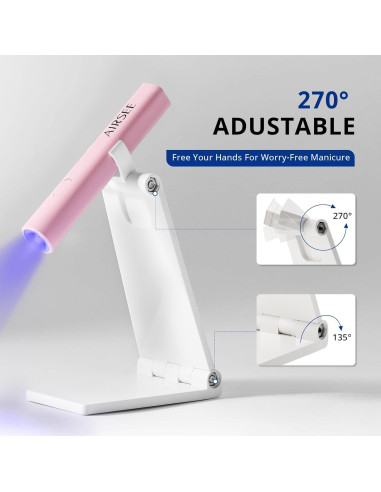 Luz UV Portátil AIRSEE Mini para Uñas de Gel Rosa 300mAh