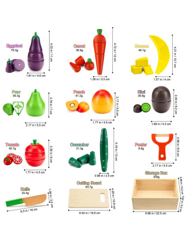 Juego de Comida de Madera GOPLACS para Niños 2-12 Años