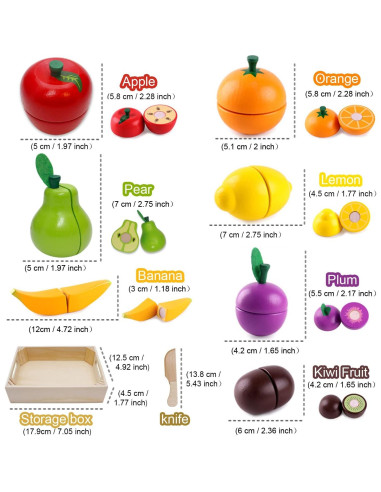 Comida de Juguete de Madera Airlab - Frutas para Cortar