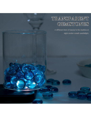 Meschett 50PCS Gemas de Vidrio Azul Marino para Decoración