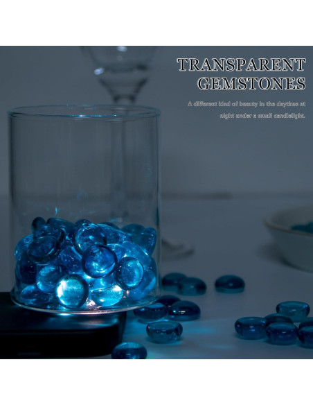 Meschett 50PCS Gemas de Vidrio Azul Marino para Decoración Meschett 50PCS Gemas de Vidrio Azul Marino para Decoración