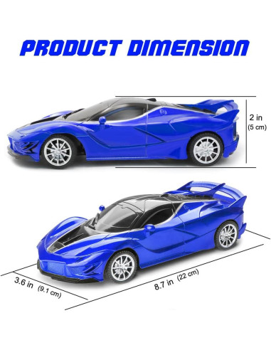 Coche RC Eléctrico 4WD YI-YANG-AII Azul 1/20 con Luces LED