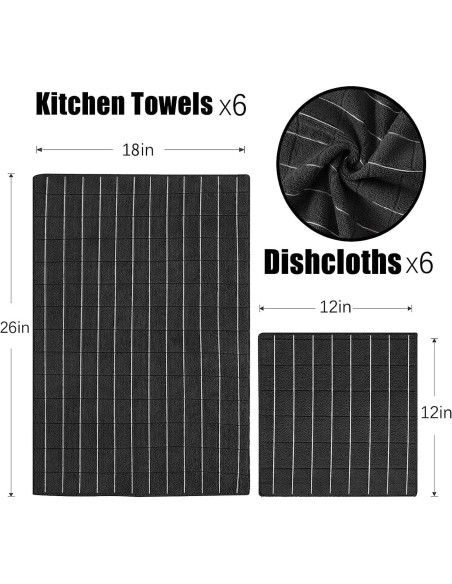 Juego de Toallas de Cocina y Paños de Platos Puomue 12 Pzas Microfibra Juego de Toallas de Cocina y Paños de Platos Puomue 12 Pzas Microfibra