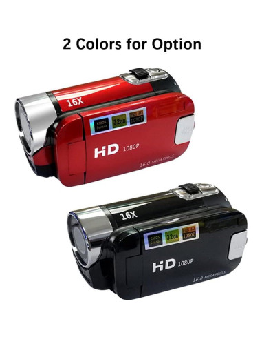 Cámara de video digital Andoer 1080P 16MP LCD 2.7" Zoom 16X