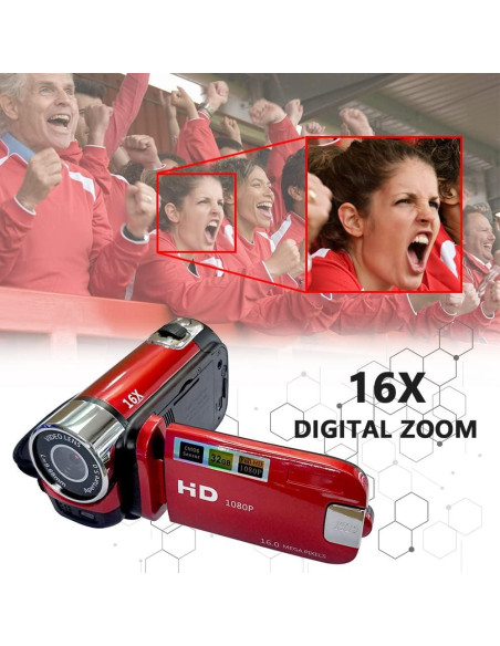 Cámara de video digital Andoer 1080P 16MP LCD 2.7" Zoom 16X Cámara de video digital Andoer 1080P 16MP LCD 2.7" Zoom 16X