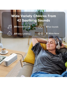 Máquina de Ruido Blanco Mesqool Recargable USB 42 Sonidos 2